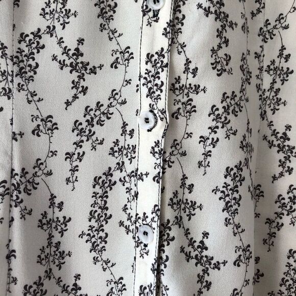 Peruvian Connection Cream Brown Floral Button Top - Picture 3 of 7